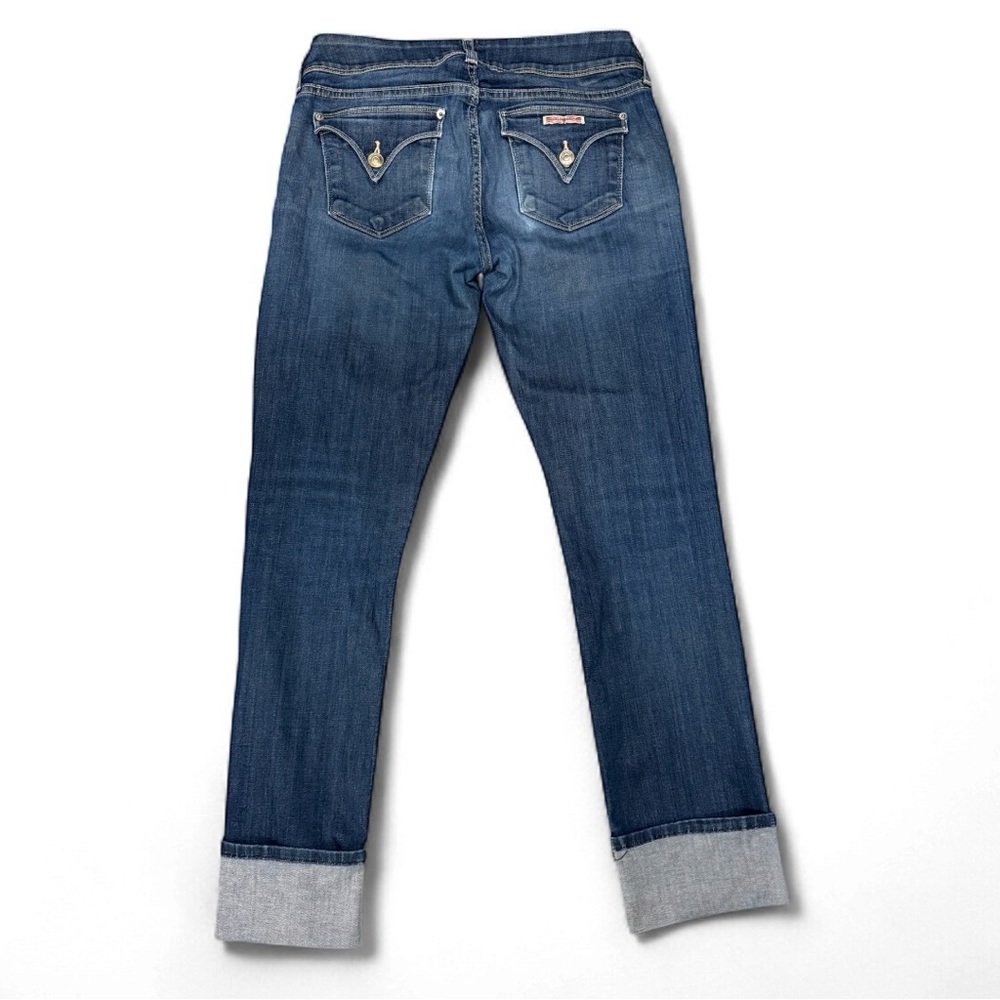Hudson “Ginny Crop Straight w/ Cuff” Dark Wash Jeans Size 27 - Picture 2 of 4